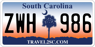 SC license plate ZWH986