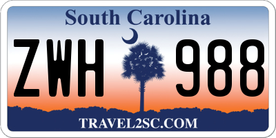 SC license plate ZWH988