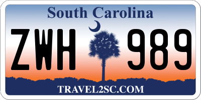 SC license plate ZWH989
