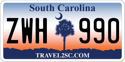 SC license plate ZWH990