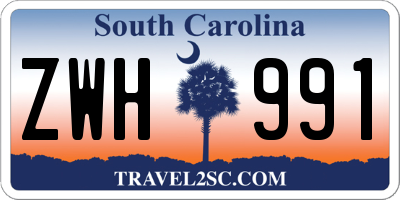 SC license plate ZWH991