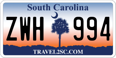 SC license plate ZWH994