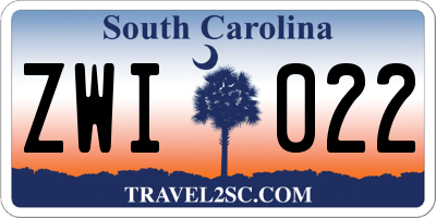 SC license plate ZWI022