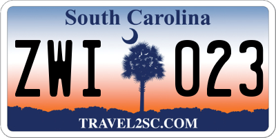 SC license plate ZWI023