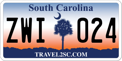 SC license plate ZWI024