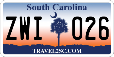 SC license plate ZWI026