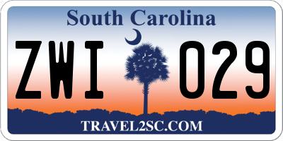 SC license plate ZWI029