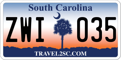 SC license plate ZWI035