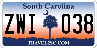 SC license plate ZWI038