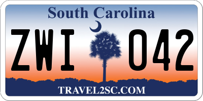 SC license plate ZWI042