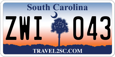 SC license plate ZWI043