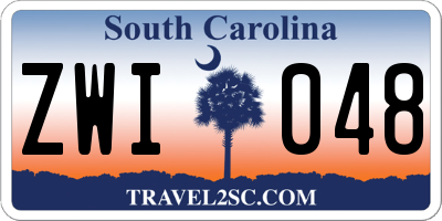 SC license plate ZWI048