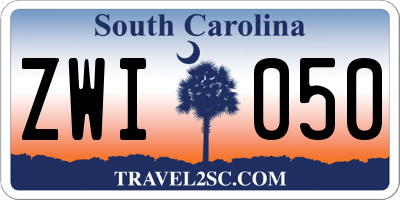 SC license plate ZWI050