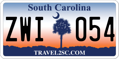 SC license plate ZWI054