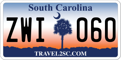 SC license plate ZWI060
