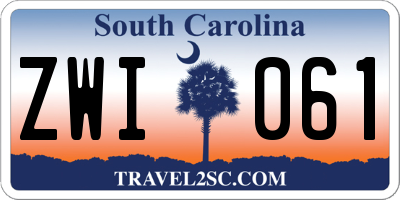 SC license plate ZWI061