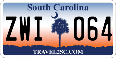 SC license plate ZWI064