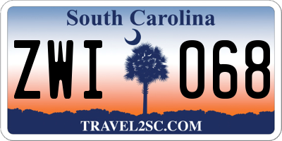 SC license plate ZWI068