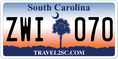 SC license plate ZWI070