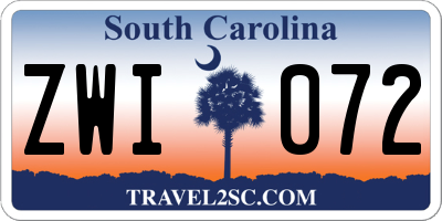 SC license plate ZWI072