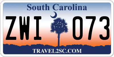 SC license plate ZWI073