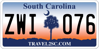 SC license plate ZWI076
