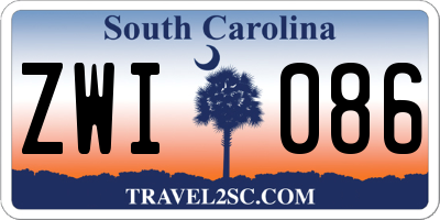 SC license plate ZWI086