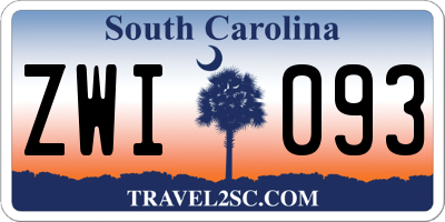 SC license plate ZWI093