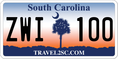 SC license plate ZWI100