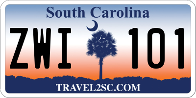 SC license plate ZWI101