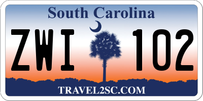 SC license plate ZWI102