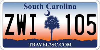 SC license plate ZWI105