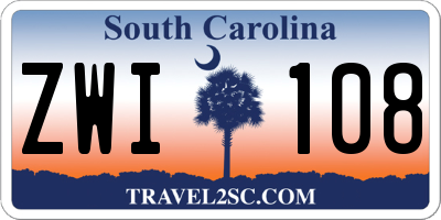 SC license plate ZWI108