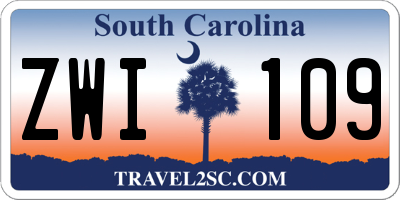 SC license plate ZWI109