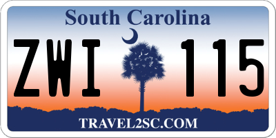 SC license plate ZWI115