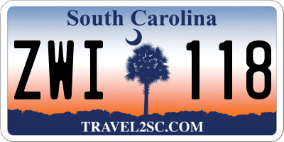 SC license plate ZWI118