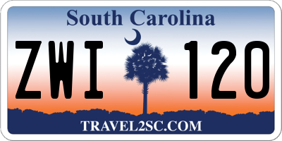 SC license plate ZWI120