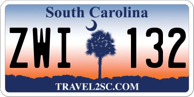 SC license plate ZWI132