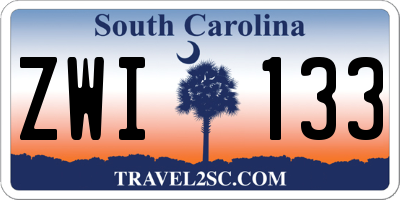 SC license plate ZWI133