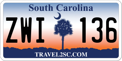 SC license plate ZWI136