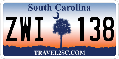 SC license plate ZWI138