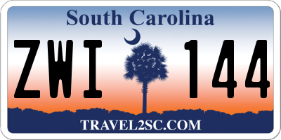 SC license plate ZWI144