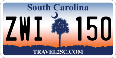SC license plate ZWI150