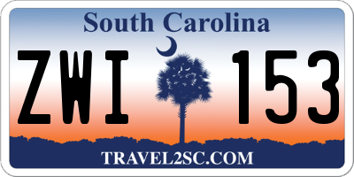 SC license plate ZWI153