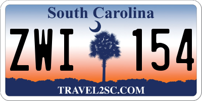 SC license plate ZWI154