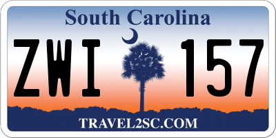 SC license plate ZWI157