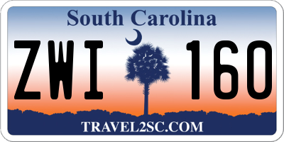 SC license plate ZWI160