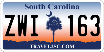 SC license plate ZWI163