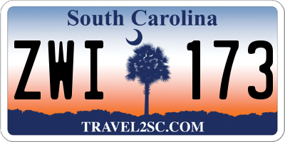 SC license plate ZWI173