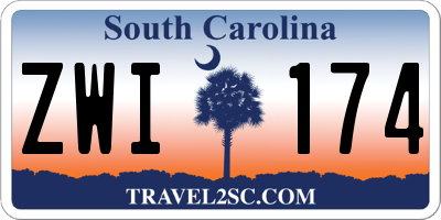 SC license plate ZWI174